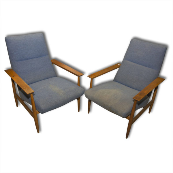 A pair of mid century beech armchairs, 1960´s