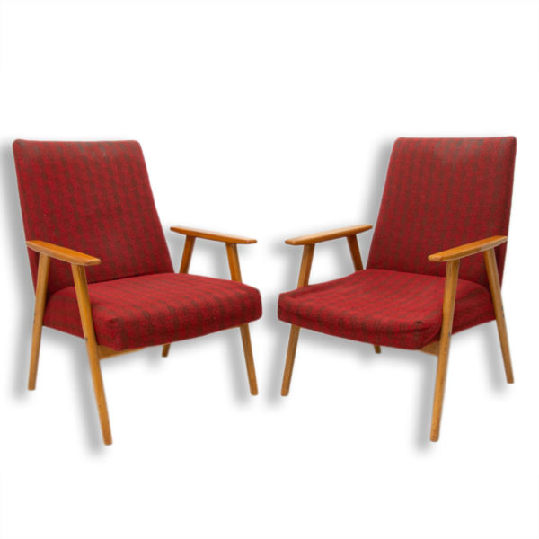 Pair of mid-century armchairs, Czechoslovakia, 1960´s